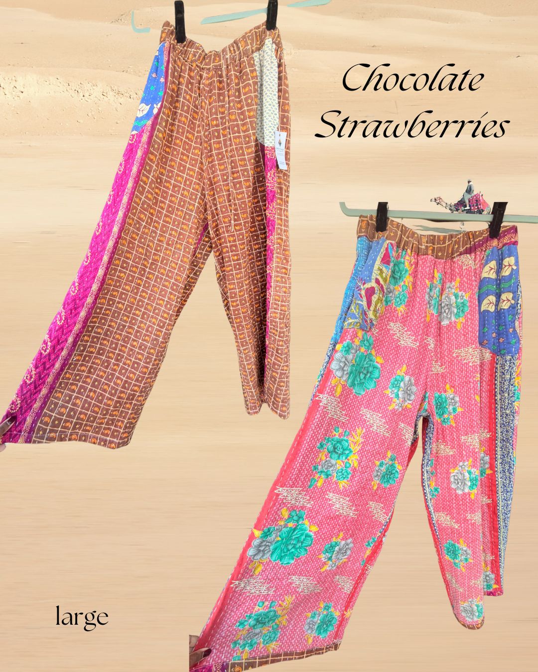 Reversible Cotton Kantha Pants