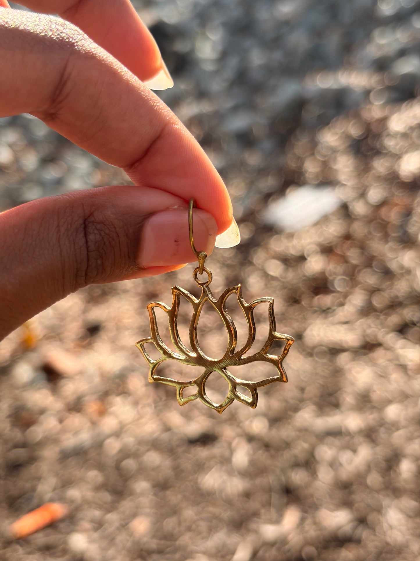Brass Earrings - Blooming Lotus