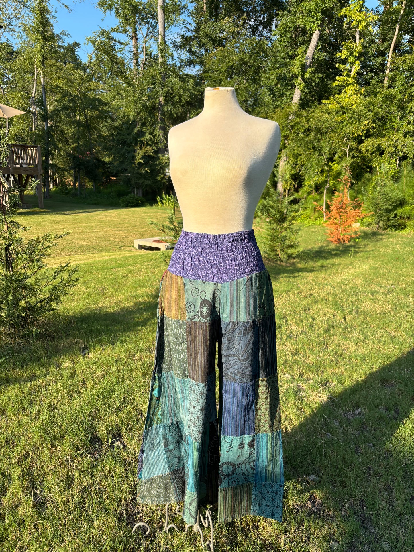 Cotton Patchwork Pants