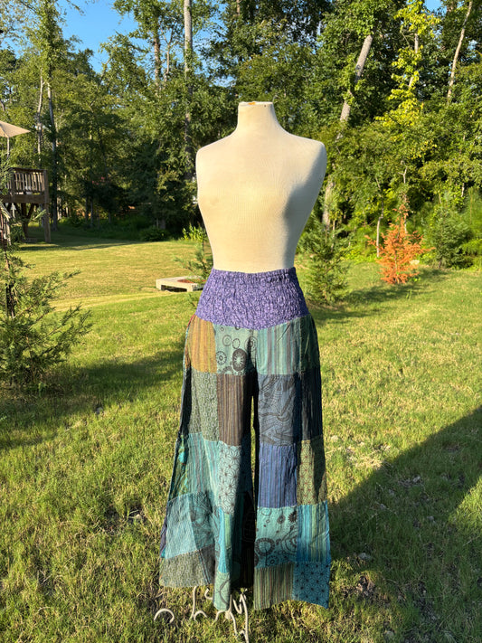 Cotton Patchwork Pants