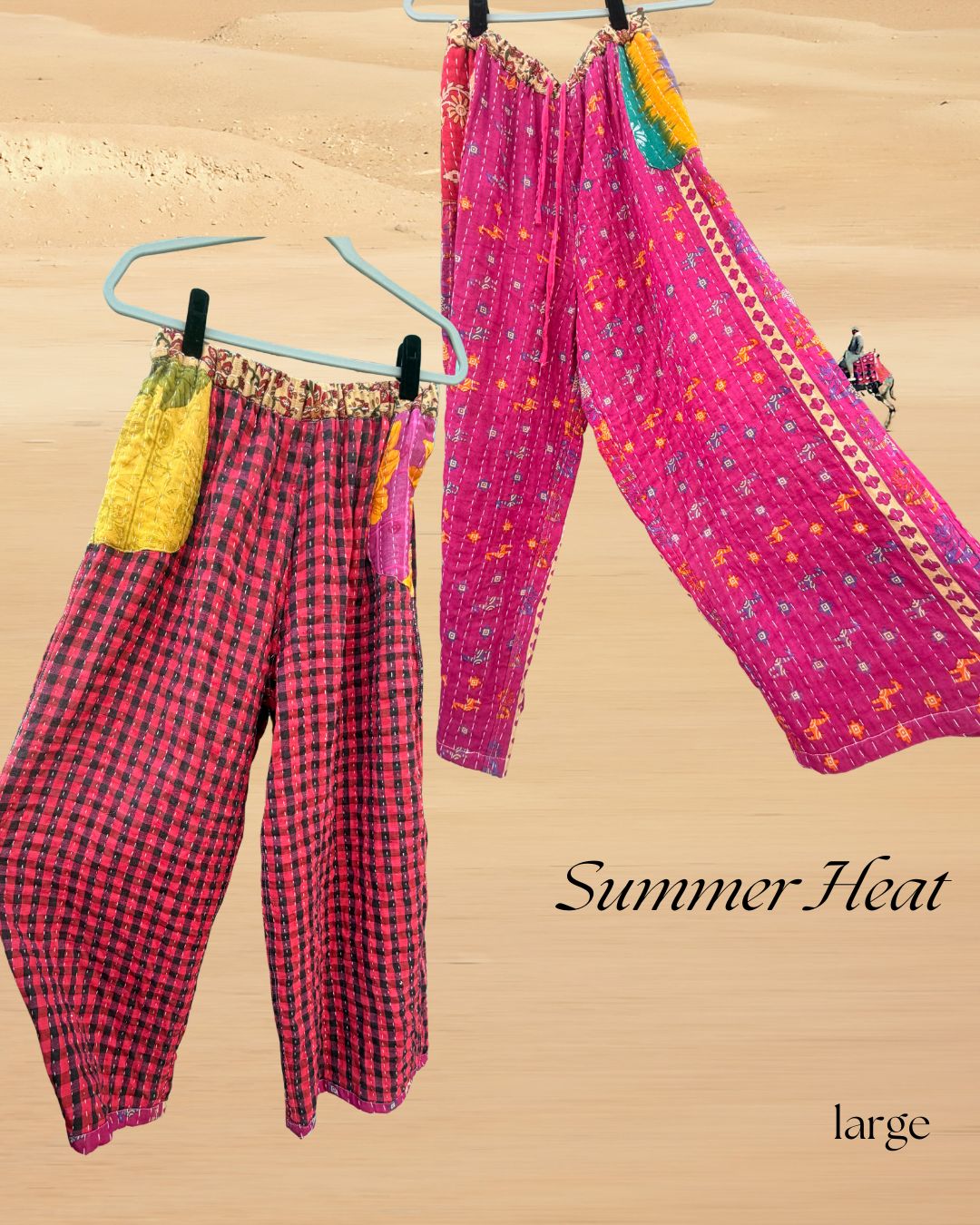 Reversible Cotton Kantha Pants
