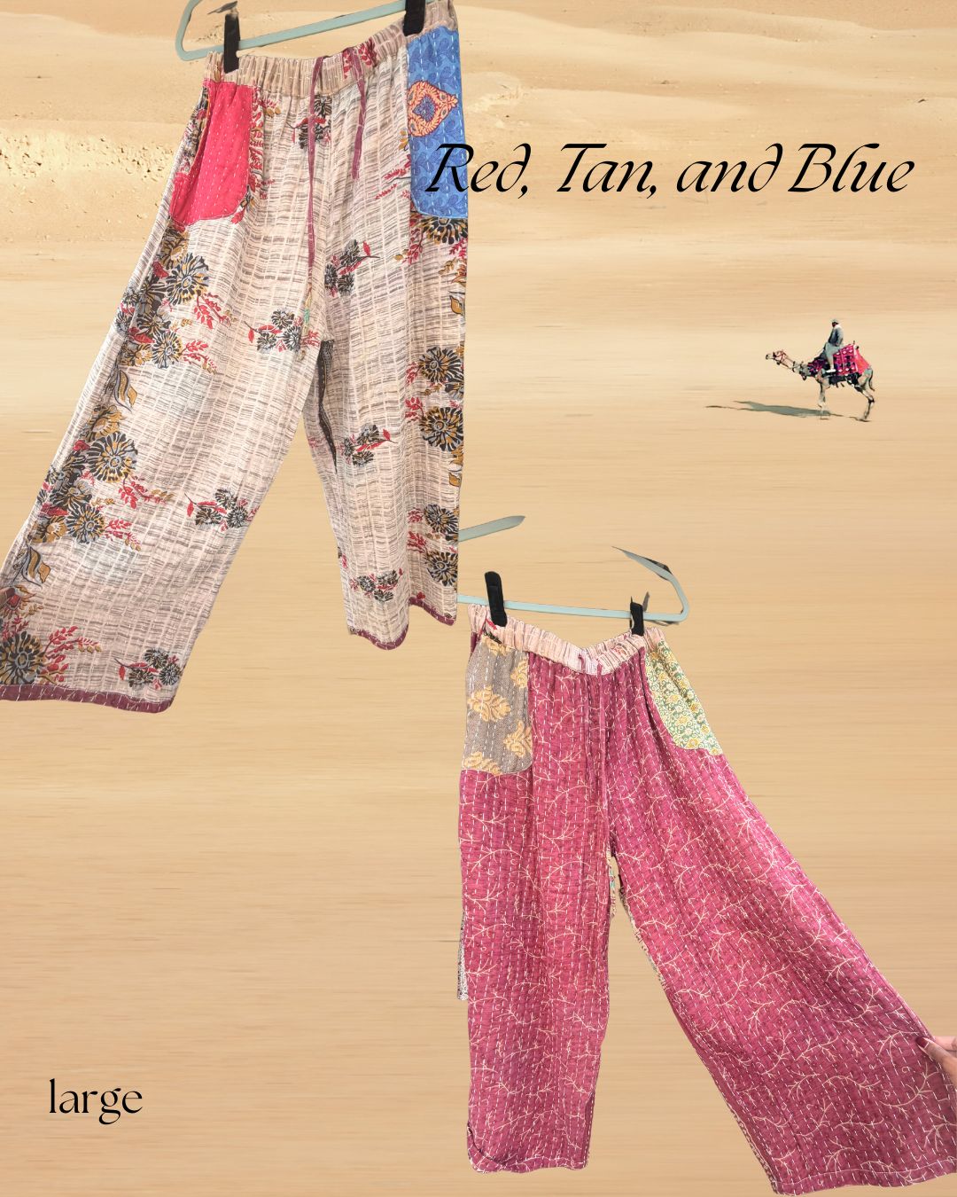 Reversible Cotton Kantha Pants