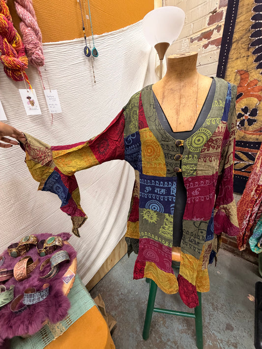 Cotton Patchwork Bell Sleeve Tunic