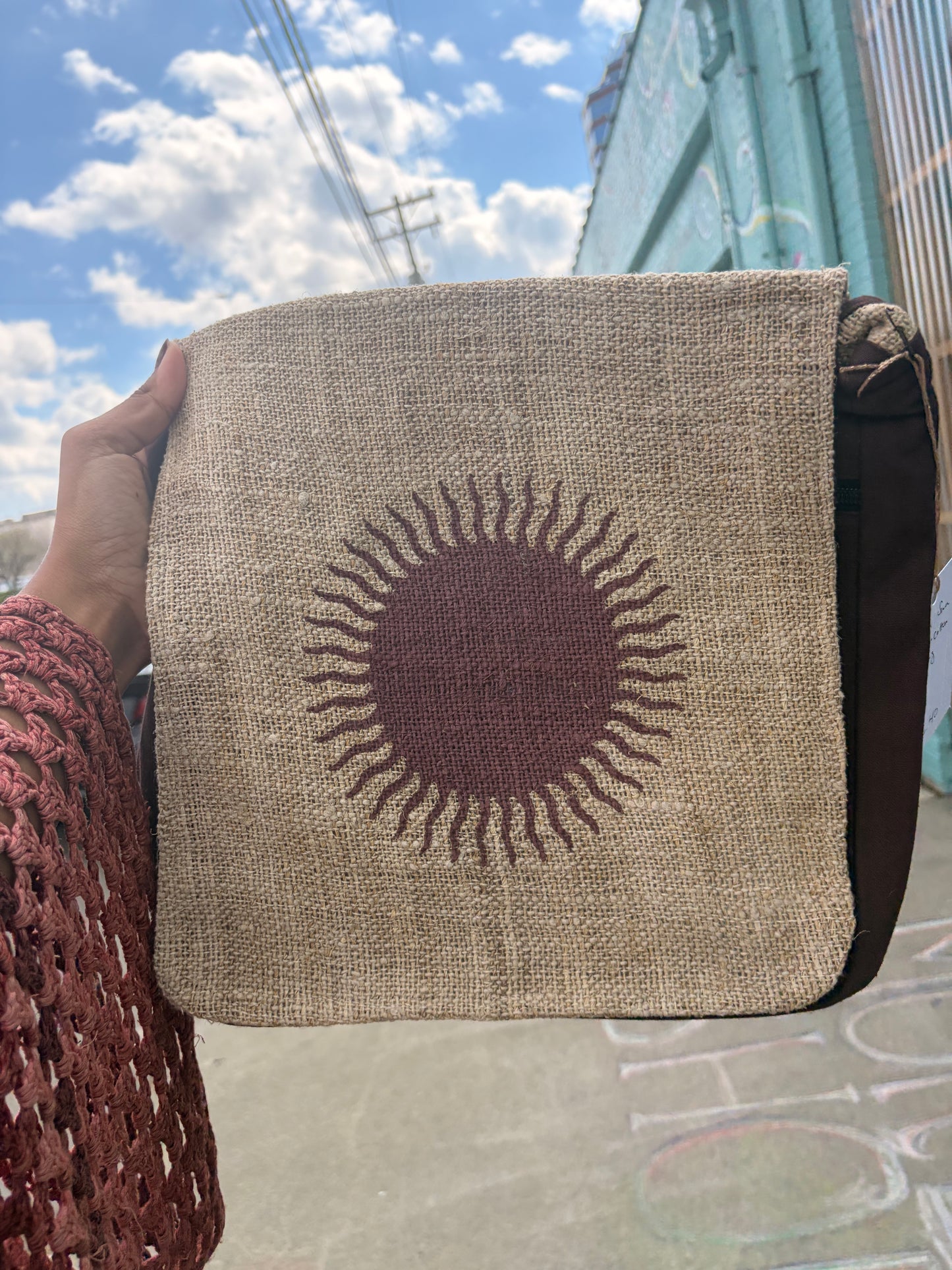 Hemp Cotton Summer Sun Messenger Bag