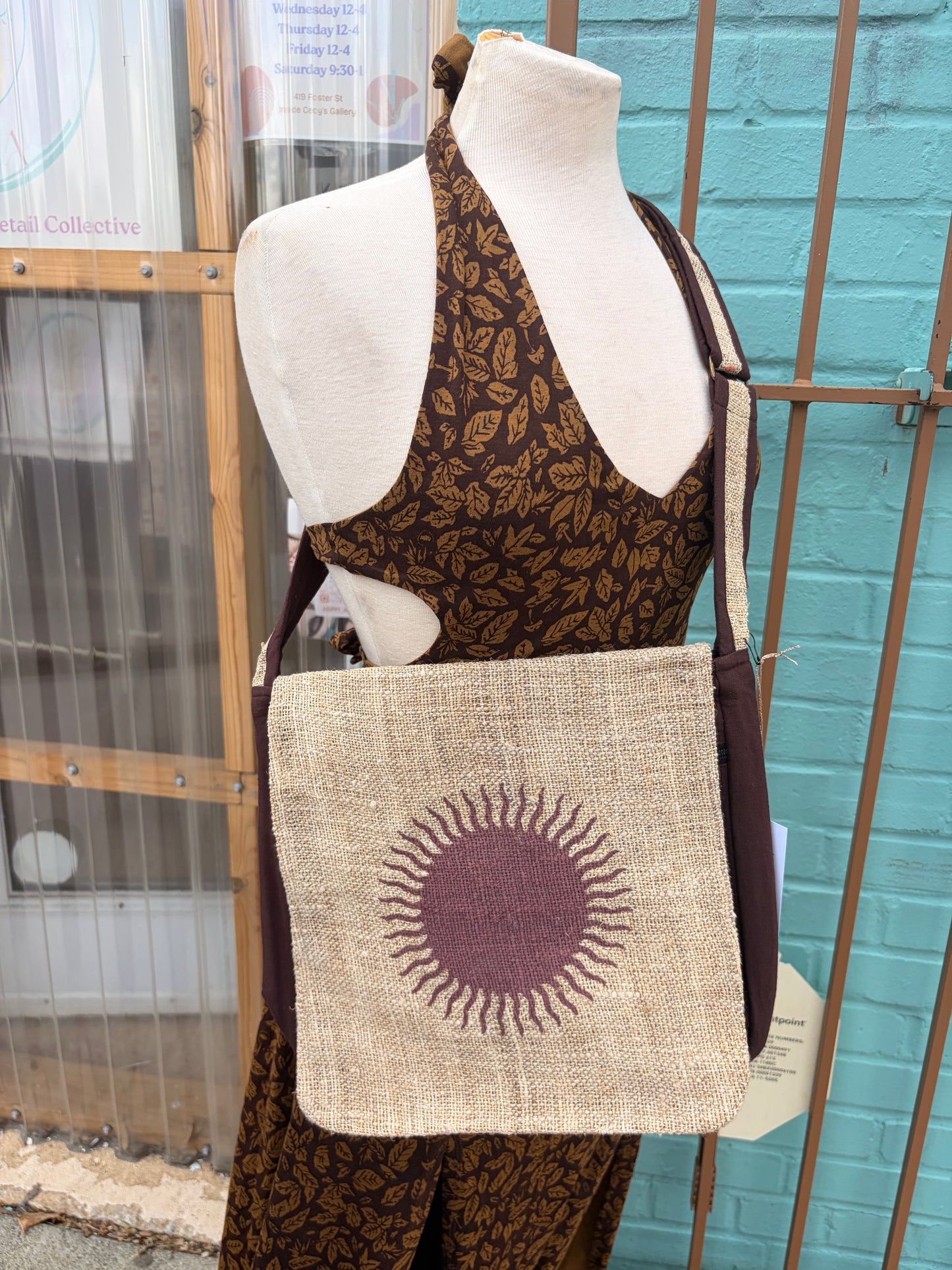 Hemp Cotton Summer Sun Messenger Bag